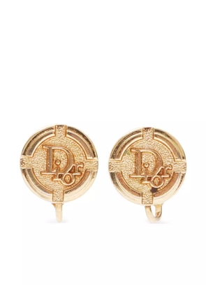 Christian Dior Pre-Owned 2000s logo clip-on earrings - Gold