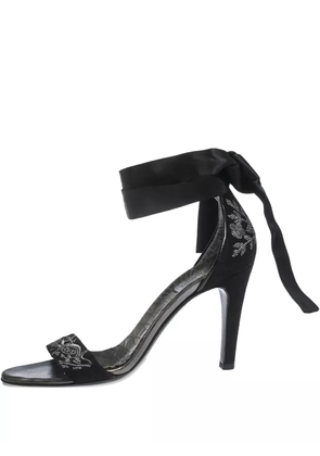 Gucci Pre-Owned embroidered sandals - Black