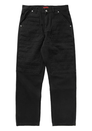 Pleasures logo-embroidered jeans - Black