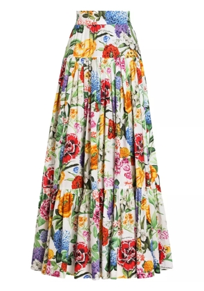 Dolce & Gabbana floral-print maxi skirt - White