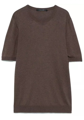 Tagliatore silk T-shirt - Brown