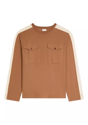 DRIES VAN NOTEN cotton long sleeve T-shirt - Brown