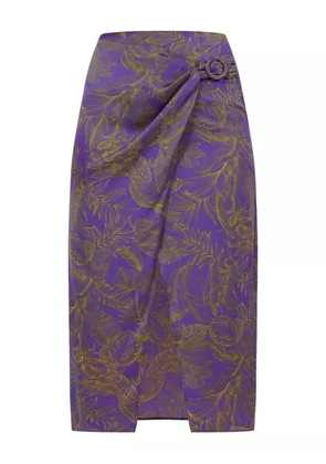 SIMONA CORSELLINI floral-print belted midi skirt - Purple