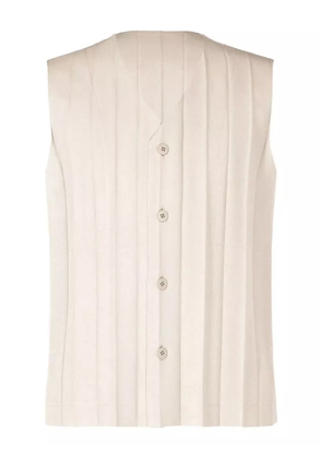 Homme Plissé Issey Miyake pleated sleeveless vest - Neutrals