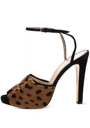 Charlotte Olympia leopard-print heeled sandals - Brown