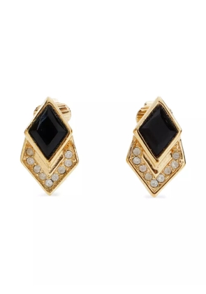 Christian Dior Pre-Owned 1980-1990s rhinestone earrings - Gold