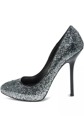 Miu Miu Pre-Owned 130mm glittered pumps - Metallic