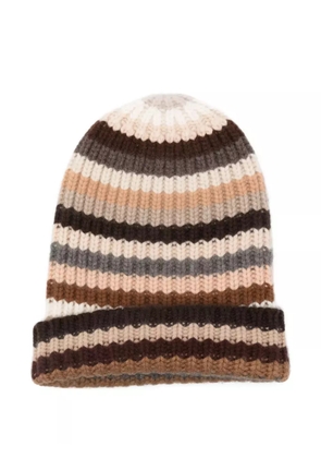 HURRAY striped cashmere beanie - Neutrals