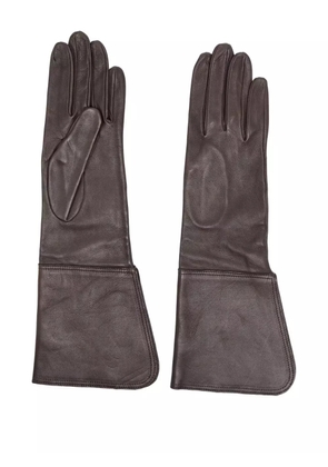 Manokhi leather long gloves - Brown