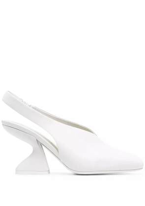Ferragamo F-heel 95mm slingback pumps - White