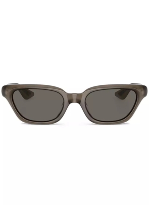 Oliver Peoples x Khaite rectangle-frame sunglasses - Brown