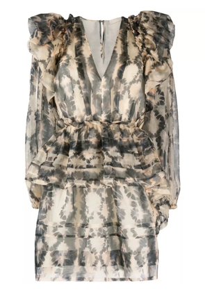 Ulla Johnson Adelaide abstract-print silk minidress - Neutrals