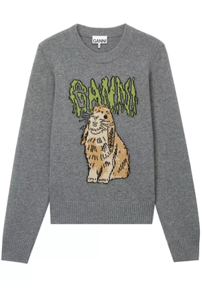 GANNI Bunny sweater - Grey