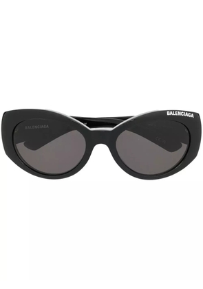 Balenciaga Eyewear logo-print detail sunglasses - Brown