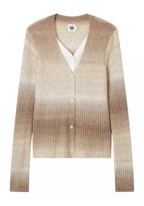 b+ab button ribbed cardigan - Neutrals