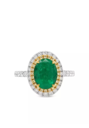HYT Jewelry 18K white gold emerald and diamond ring - Silver