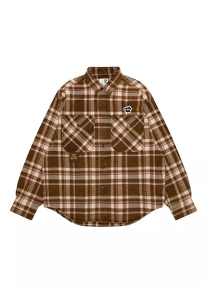 AAPE BY *A BATHING APE® plaid pocket shirt - Brown