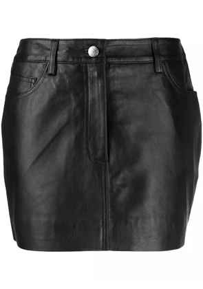 REMAIN leather straight miniskirt - Black