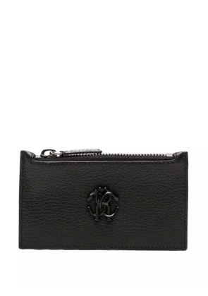 Roberto Cavalli RC-plaque leather cardholder - Black