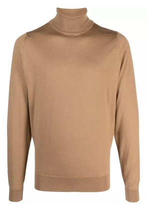John Smedley fine-knit wool roll-neck jumper - Brown