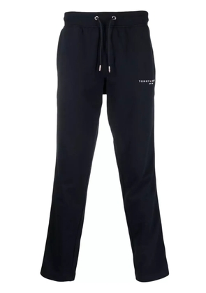 Tommy Hilfiger logo-print cotton track pants - Blue