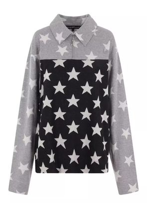 Reward If Found star-print polo top - Grey