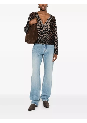 DKNY animal-pattern V-neck cardigan - Neutrals