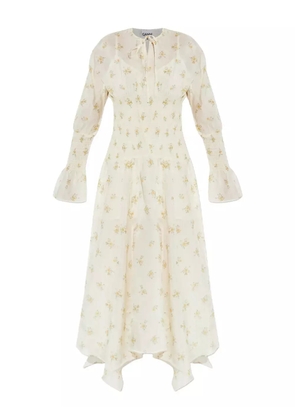 GANNI floral-print maxi dress - White
