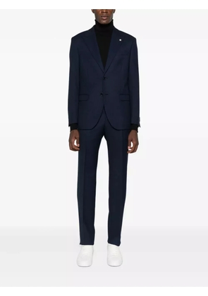 Manuel Ritz stretch hopsack-eye suit - Blue