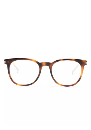 Saint Laurent Eyewear tortoiseshell-effect round-frame glasses - Brown