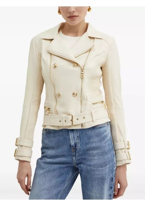 GUESS USA belted double-breasted jacket - Neutrals