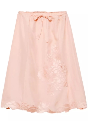 Prada embroidered silk skirt - Pink