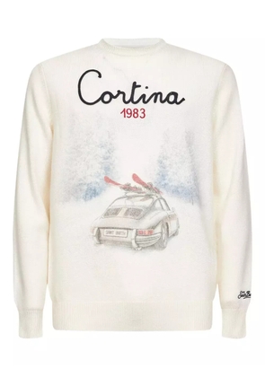 MC2 Saint Barth print-graphic embroidered-Cortina sweatshirt - Neutrals