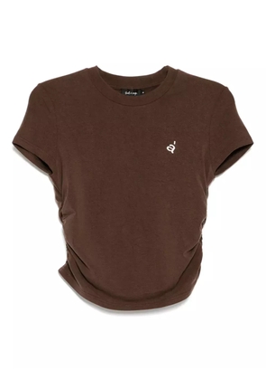 tout a coup crew neck logo-embroidered top - Brown