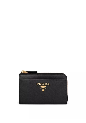 Prada leather keychain wallet - Black