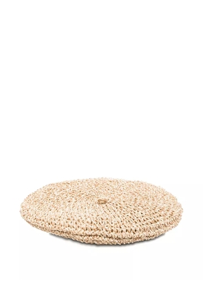 Borsalino straw round hat - Neutrals