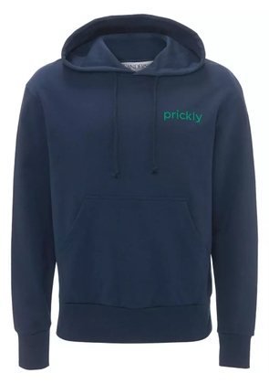 JW Anderson Prickly slogan-print hoodie - Blue