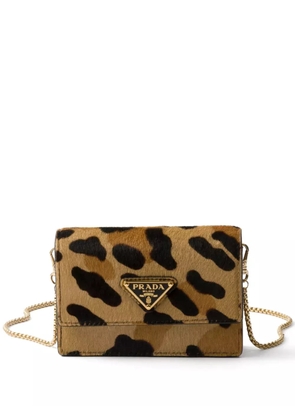 Prada printed leather cardholder - Brown