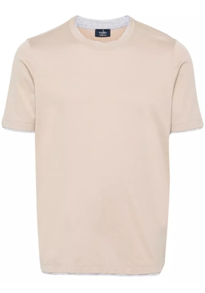 Barba contrasting-trim cotton T-shirt - Neutrals