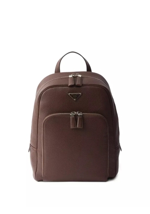 Prada structured leather backpack - Brown