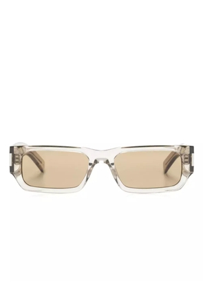 Saint Laurent Eyewear Naked Wire rectangle-frame sunglasses - Brown