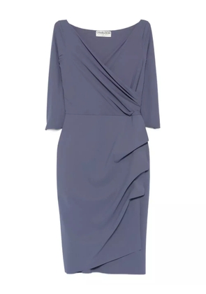 CHIARA BONI La Petite Robe Florien wrap-ruffle midi dress - Blue