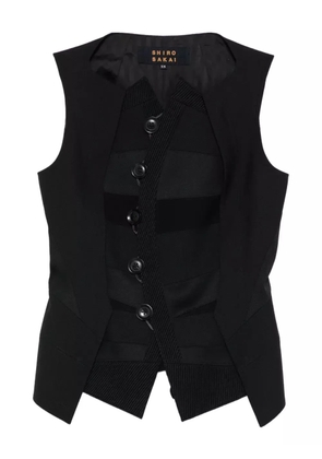 Shiro Sakai button-fastening waistcoat - Black