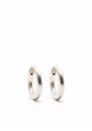 Jil Sander engraved-logo hoop earrings - Silver