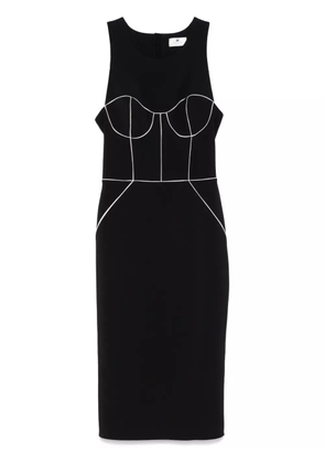 Elisabetta Franchi contrasting-piping midi dress - Neutrals