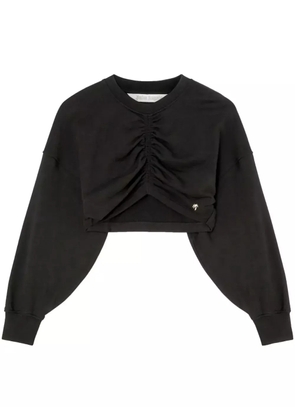 Palm Angels ruched-detail cropped sweatshirt - Black