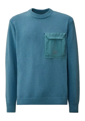 C.P. Company logo-embroidered flap-pocket sweater - Blue