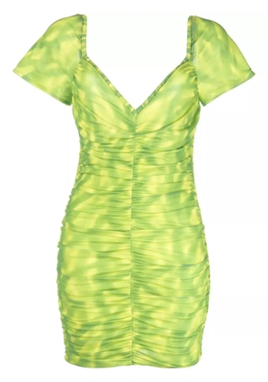 ROTATE BIRGER CHRISTENSEN tie-dye ruched minidress - Green