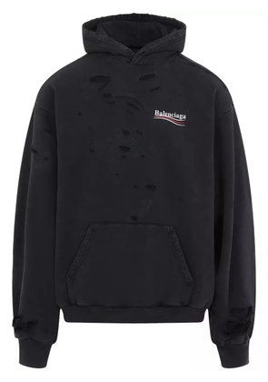 Balenciaga logo cotton hoodie - Black