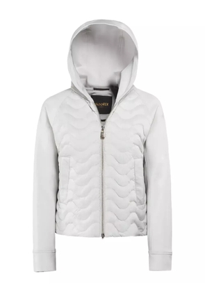 Moorer Bertha quilted hooded jacket - White